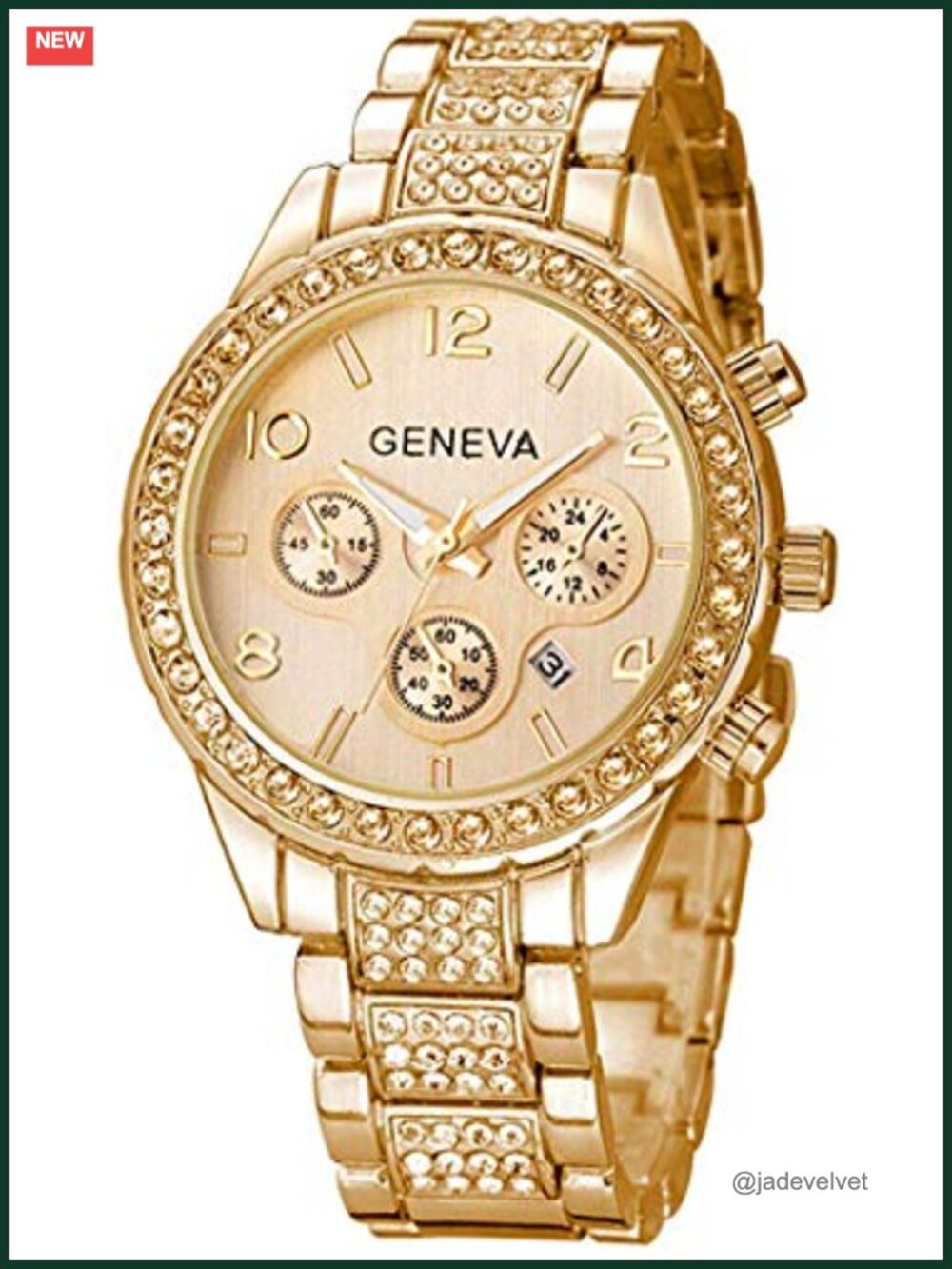 Crystal Accented Dial Rose Gold Tone Women's Watch 38mm Stainless Steel Bracelet